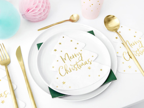 Christmas tree napkins - Merry Christmas - 32,5 cm - 20 pcs.