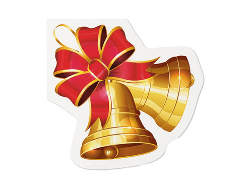 Serwetki bożonarodzeniowe Świąteczne Dzwonki - 32 cm - 10 szt.