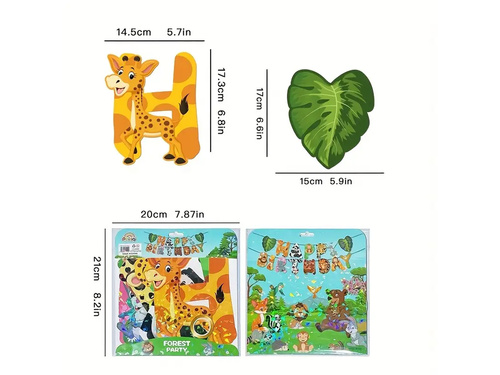 Baner urodzinowy Happy Birthday Safari -  500 cm - 1 szt.