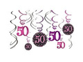 Hanging decoration swirls - 50th - 12 pcs.