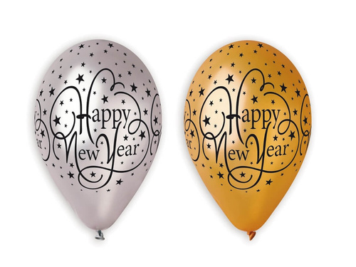 Happy New Year latex balloons - 30 cm - 25 pcs.