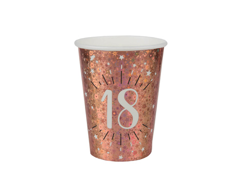 Kubeczki papierowe na osiemnaste urodziny 18 Sparkling - 270 ml - 10szt.