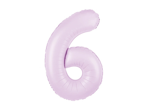 Balon foliowy liliowa cyfra 6 - 100 cm - 1 szt.