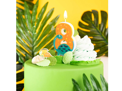 Dinosaur candle no 8 - 1 pc