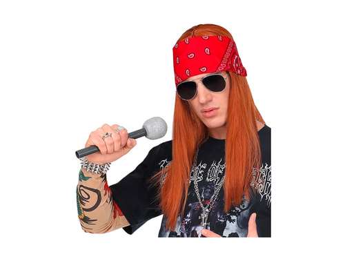 Peruka Axel z bandaną i okularami