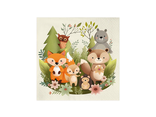 Birthday napkins Forest friends - 33 cm - 10 pcs.