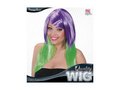 Fioletowo-zielona peruka dwukolorowa