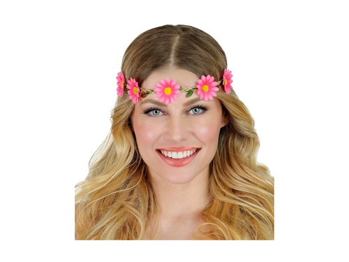 Różowa opaska kwiatowa