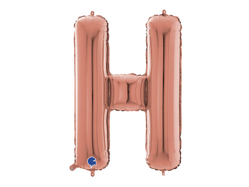 SuperShape Letter "H" Rose Gold Foil Balloon - 66 cm - 1 pc