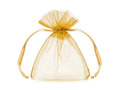 Organza bags for guests - gold, plain - 7,5 x 10 cm - 10 pcs.