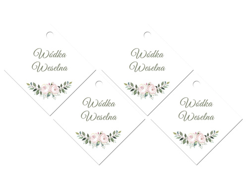 Ribbon pendants for wedding vodka - 12 pcs.