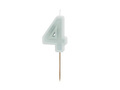 Świeczka cyferka cztery jasna mięta - 4 - 1 szt.