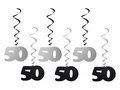 Hanging decoration pigs 50th birthday - 6 pcs.