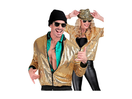 Imprezowa cekinowa kurtka - bomberka - złota