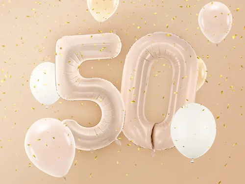 Number 5 Beige Foil Balloon - 72 cm - 1 pc