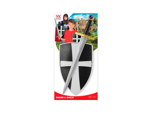 Zestaw krzyżowca: tarcza i miecz - miecz 49 cm, tarcza 19 cm