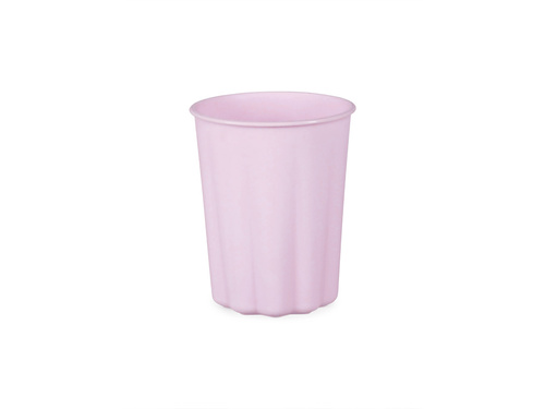 Kubeczki plastikowe wielorazowe fioletowe z falbanką - 220 ml - 4 szt.