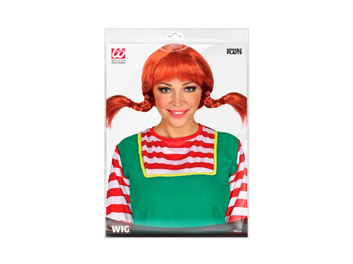 Peruka ruda dziewczyna z warkoczami