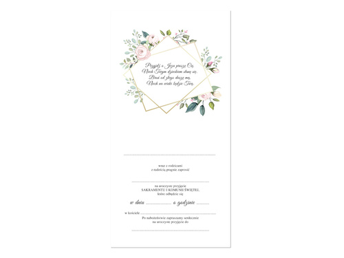 Comunion invitation card & envelope - 1 pc