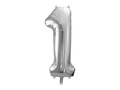 Foil balloon number 1 silver - 86 cm - 1 pc.