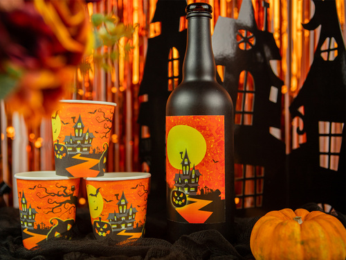 Kubeczki papierowe na Halloween Nawiedzony Dom - 250 ml - 6 szt.