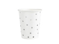 White paper cups with silver dots - 220 ml - 6 pcs.