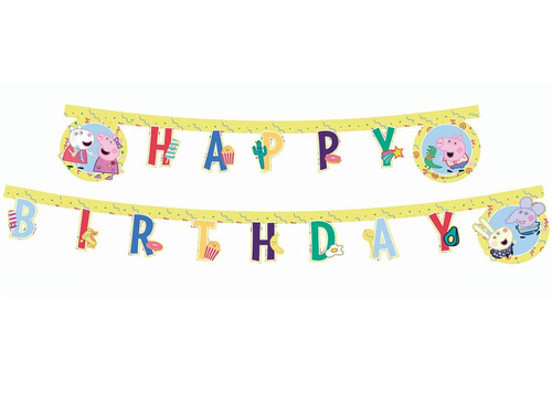 Baner Happy Birthday Świnka Peppa - 230 cm - 1 szt.