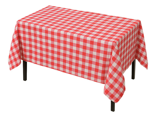 Red and white checkered foil tablecloth - 137 x 274 cm - 1 pc.