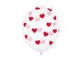 Transparent balloons Hearts red - 30 cm - 50 pcs.