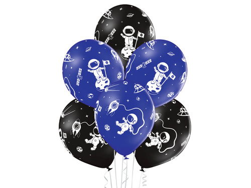 Space latex balloons - 30 cm - 6 pcs.