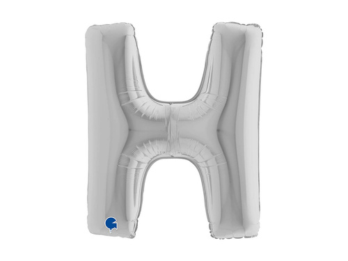 Balon foliowy literka H srebrny - 40" - 1 szt.