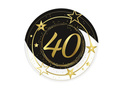 40th Birthday Paper Plates 23 cm - 6 pcs