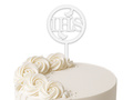 White plexiglass topper for IHS I Holy Communion cake - 1 pc.