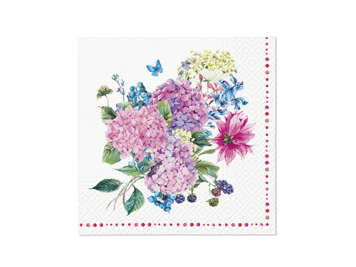 Birthday napkins Hydrangea bouquet - 33 cm - 20 pcs.