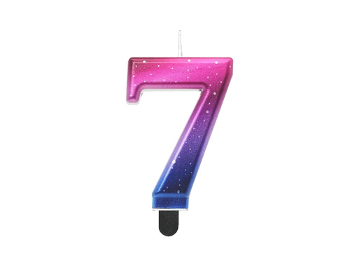 Night Sky metallic number candle - 7 - seven