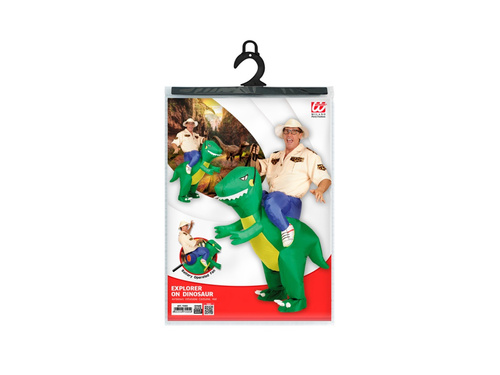 Dmuchany strój odkrywcy na dinozaurze