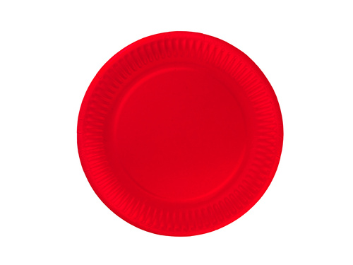 Red paper plates - 18 cm - 6 pcs.