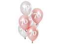 Zestaw balonów na siedemdziesiąte urodziny Glossy różowy - 23 cm - 6 szt.