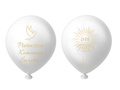 Balony lateksowe ze złotym napisem Pierwsza Komunia Święta - 30 cm - 12 szt.