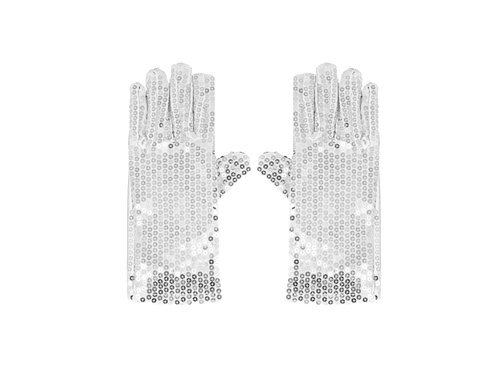 Rękawiczki karnawałowe z cekinami - 26 cm