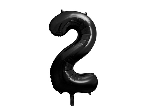 Foil balloon number 2 black - 86 cm - 1 pc.