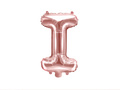 Foil balloon letter "I" pink and gold - 35 cm