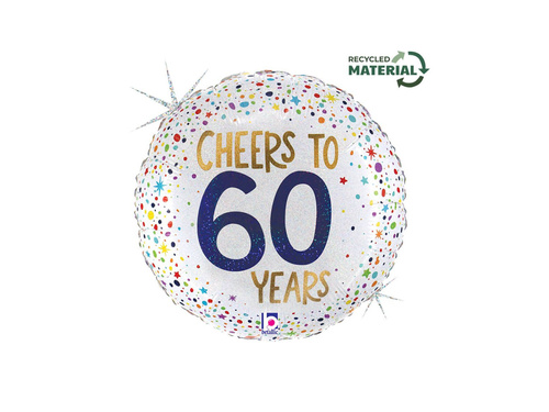 Balon foliowy okrągły urodzinowy na 60 lat - 14" - 1 szt.