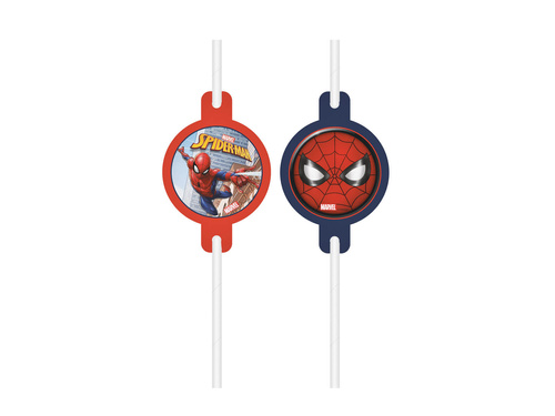 Spiderman birthday straws - 4 pcs.