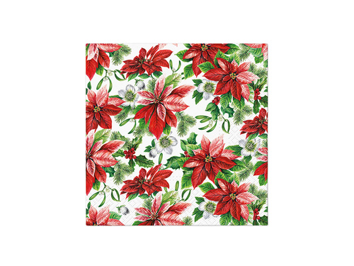 Poinsettia Christmas napkins - 25 cm - 20 pcs.