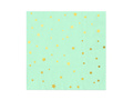 Mint napkins with gold stars - 33 cm - 10 pcs.