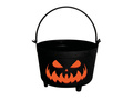 Wiaderko czarne z dynią na Halloween - 24 x 23 cm - 1 szt.