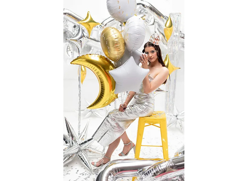 Balon foliowy gwiazdka, pastelowy biały- 42 cm - 1 szt.