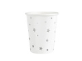 Paper cups white with silver stars - 220 ml - 6 pcs.
