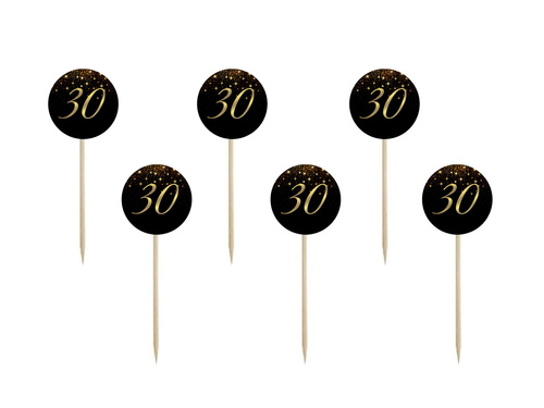 Sparkling picks for thirtieth birthday - 6 pcs.